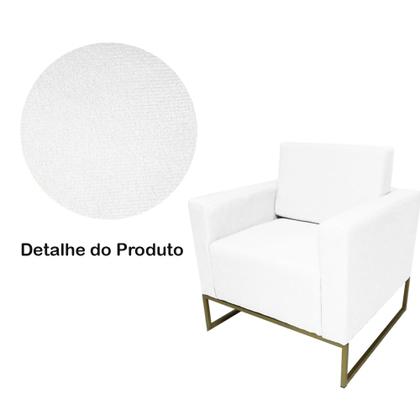 Imagem de Conjunto 2 Poltronas Estofada Com Base de Ferro Para Clínica Leticia Pé Ferro Corano Branco - LM DECOR