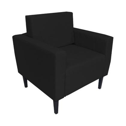 Imagem de Conjunto 2 Poltronas Estofadas Para Clínica Leticia Slim Suede Preto - LM DECOR