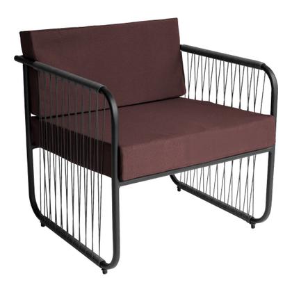 Imagem de Conjunto 2 Poltronas para Sala de Estar Córdova em Aço Carbono e Fibra Sintética Acesse Móveis