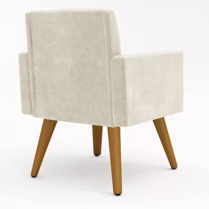 Imagem de Conjunto 2 Poltronas Para Sala Decorativa Nina Pés Palito Suede Bege Arapol