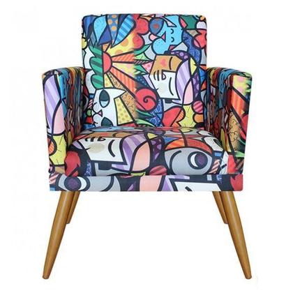 Imagem de Conjunto 2 Poltronas Para Sala Decorativa Nina Pés Palito Suede Romero Brito Arapol