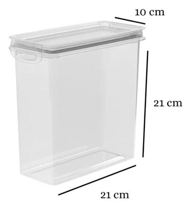Imagem de Conjunto 2 Potes Herméticos Para Mantimentos 3,0 Litros Com Trava