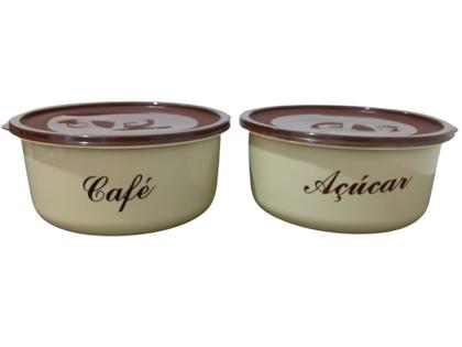 Imagem de Conjunto 2 Potes Porta Mantimentos Café E Açúcar cozinha