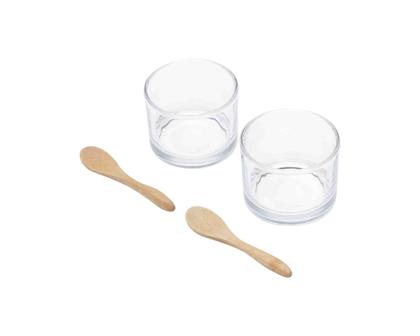 Imagem de Conjunto 2 Potes Vidro c/ 2 Colheres de Bambu Lyor