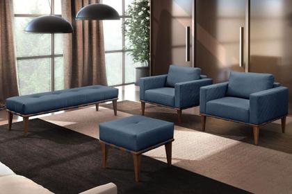 Imagem de Conjunto - 2 Puffs Banqueta Noé Luxo Castellar Móbile