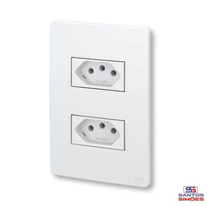 Imagem de Conjunto 2 Tomadas 10A 2P+T com Placa Branco Esatta Weg