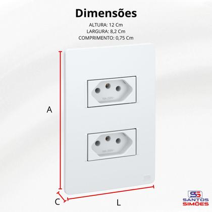 Imagem de Conjunto 2 Tomadas 10A 2P+T com Placa Branco Esatta Weg