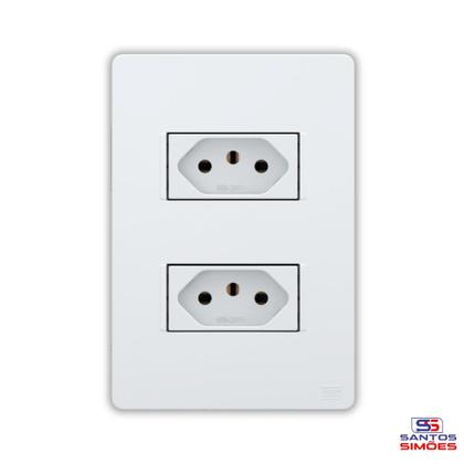Imagem de Conjunto 2 Tomadas 10A 2P+T com Placa Branco Esatta Weg