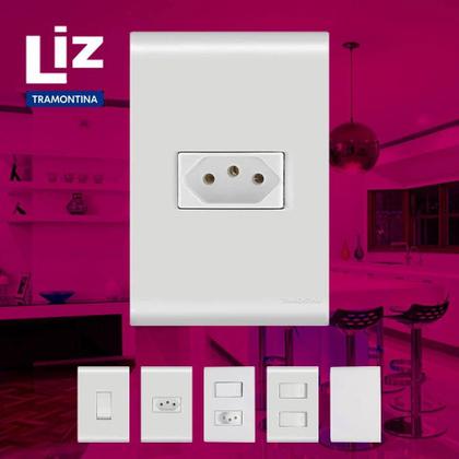 Imagem de Conjunto 2 Tomadas 2p+t 10A/250V Liz Branco Tramontina
