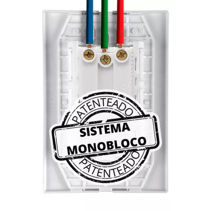 Imagem de Conjunto 2 Tomadas Branca Monobloco 2P+T 20A 250V 4x2 Ilumi