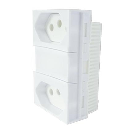 Imagem de Conjunto 2 Tomadas Branca Monobloco 2P+T 20A 250V 4x2 Ilumi