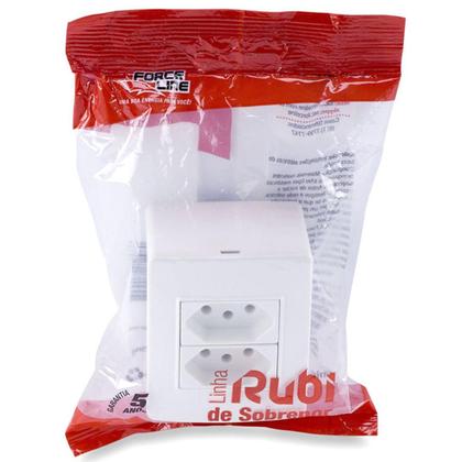 Imagem de Conjunto 2 tomadas simples 10a force line sobrepor