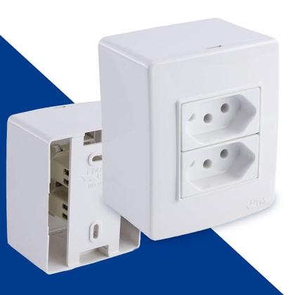 Imagem de Conjunto 2 tomadas simples 10a force line sobrepor