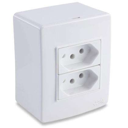 Imagem de Conjunto 2 tomadas simples 10a force line sobrepor