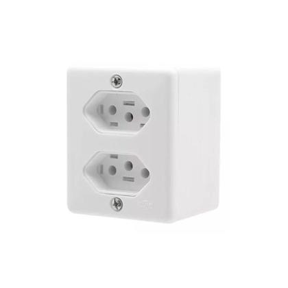 Imagem de Conjunto 2 Tomadas Sobrepor Com Caixa 2P T 250V/20A Branco 4 X 2 63121 Ilumi