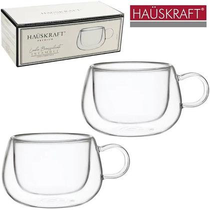 Imagem de Conjunto 2 Xicaras Canecas De Vidro Parede Dupla Istambul Café 200ml