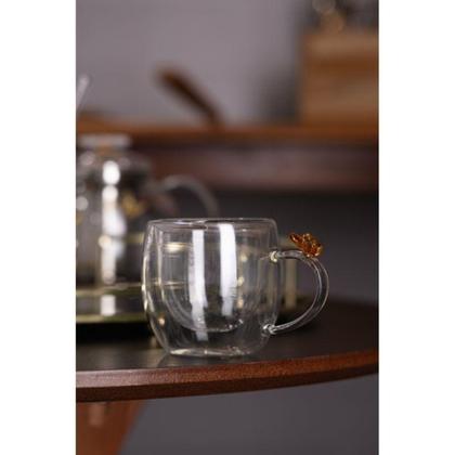 Imagem de Conjunto 2 Xícaras de Café Parede Dupla 80ml Vidro Borossilicato - Wolff