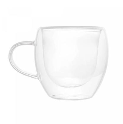 Imagem de Conjunto 2 Xícaras de Café Parede Dupla de Vidro Borossilicato Modern 80ml  - Lyor