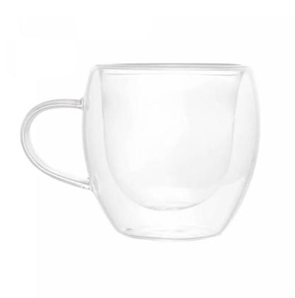 Imagem de Conjunto 2 Xícaras de Café Parede Dupla de Vidro Borossilicato Modern 80ml 