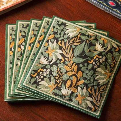 Imagem de Conjunto 20 Guardanapos de Papel Estampado Green Garden 33 x 33 cm Lyor
