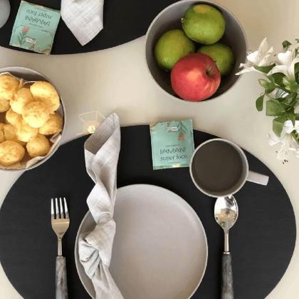 Imagem de Conjunto 24 Pratos Rasos Fibra Pinho PP 27cm Servir Doces Salgados Bar Pine Wolff