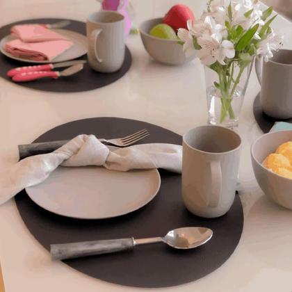 Imagem de Conjunto 24 Pratos Rasos Fibra Pinho PP 27cm Servir Doces Salgados Bar Pine Wolff