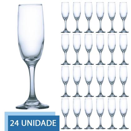 Imagem de Conjunto 24 Taças Vidro 180ml Espumante Luxo Festas