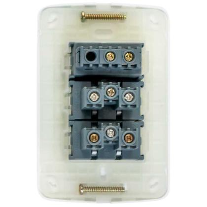 Imagem de Conjunto 2x4 Interruptor 1 Tecla Simples + 2 Tomadas 20A B3 Margirius