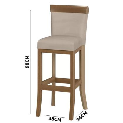 Imagem de Conjunto 3 Banquetas Alta em Madeira Maciça Paris