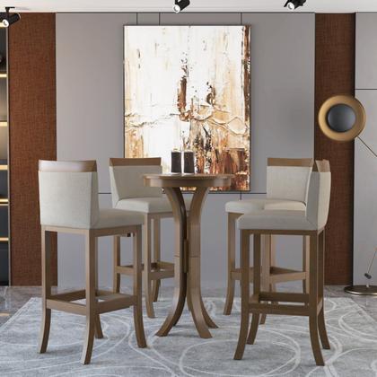 Imagem de Conjunto 3 Banquetas Alta em Madeira Maciça Paris