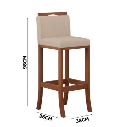 Imagem de Conjunto 3 Banquetas Altas em Madeira Maciça Londres