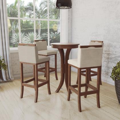 Imagem de Conjunto 3 Banquetas Altas em Madeira Maciça Londres