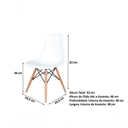 Imagem de Conjunto 3 Cadeiras Charles Eames Eiffel Concha Fixa - Branca