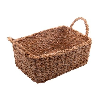 Imagem de Conjunto 3 Cestas Retangulares de Fibra Natural com Alça