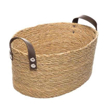 Imagem de Conjunto 3 Cestos Organizadores Ovais de Fibra Natural com Alça Wolff