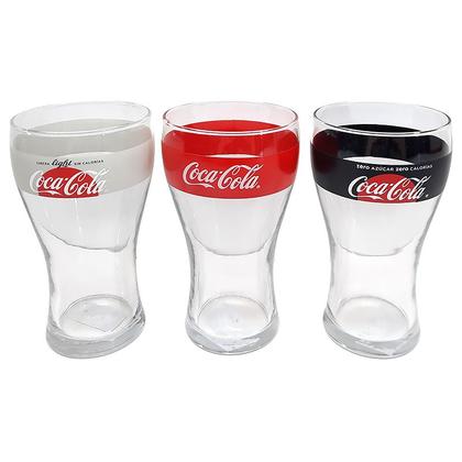 Imagem de Conjunto 3 Copos Coca-Cola Classico Zero e Light Long Drink 470ml 1705542