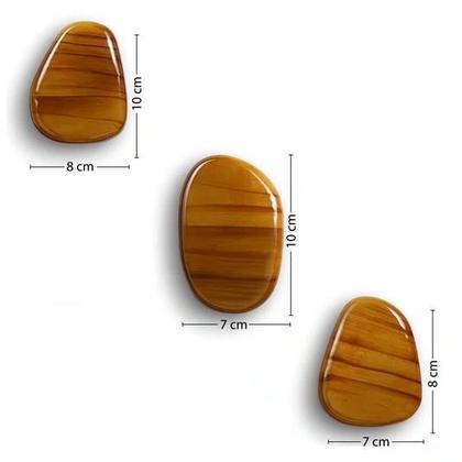Imagem de Conjunto 3 Ganchos Cabideiros Penduradores Dots Orgânicos De Madeira Pinus