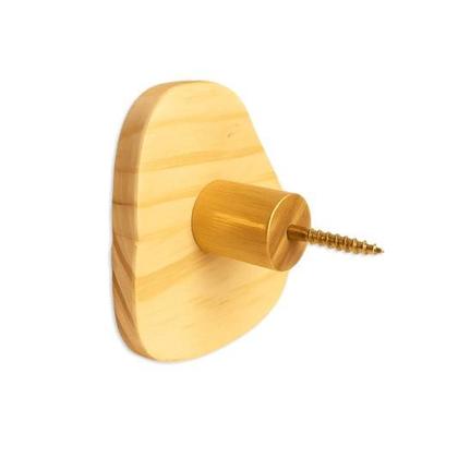 Imagem de Conjunto 3 Ganchos Cabideiros Penduradores Dots Orgânicos De Madeira Pinus