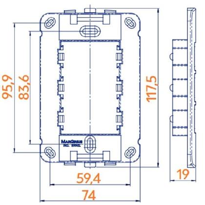 Imagem de Conjunto 3 Interruptor Simples 4x2 10A B3 MarGirius
