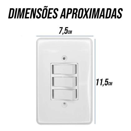 Imagem de Conjunto 3 Interruptores Paralelos 6a 4x2 Stylus - Ilumi