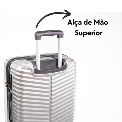 Imagem de Conjunto 3 Malas Viagem Tamanho P M G Abs Cor Cinza Escuro