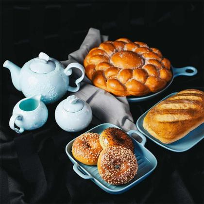 Imagem de Conjunto 3 Peças Porcelana p/ Chá Butterfly Azul Bon Gourmet