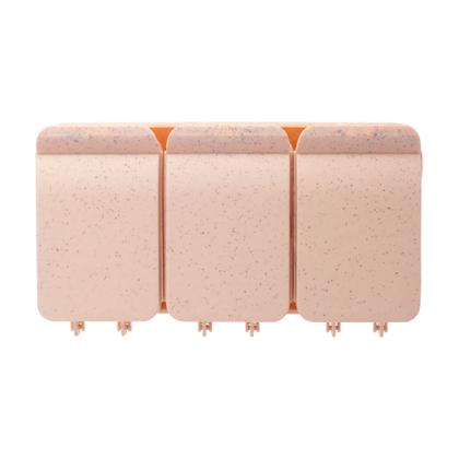 Imagem de Conjunto 3 Porta Temperos Saleiro Bambu e PP Com Colher e Bandeja Rosa - Lyor