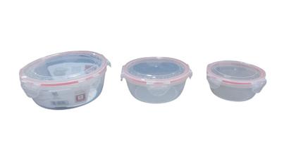 Imagem de Conjunto 3 Pote Hermético Redondo Multiuso com Tampa