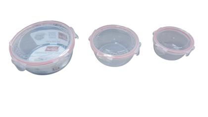 Imagem de Conjunto 3 Pote Hermético Redondo Multiuso com Tampa