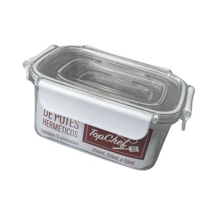 Imagem de Conjunto 3 Pote Hermético Retangular