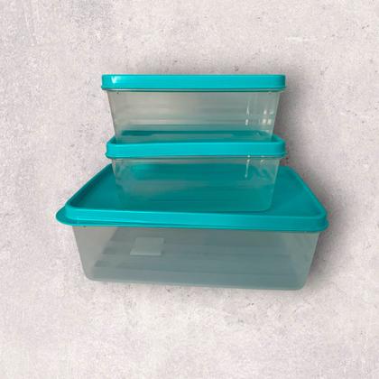 Imagem de Conjunto 3 Potes Frash Retangular Com Tampa