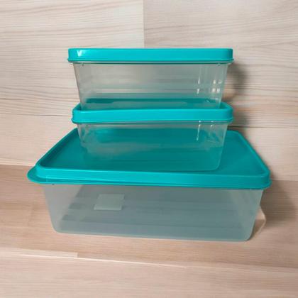 Imagem de Conjunto 3 Potes Frash Retangular Com Tampa