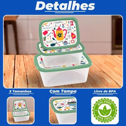 Imagem de Conjunto 3 Potes Plásticos Mantimento Freezer Jaguar PMG