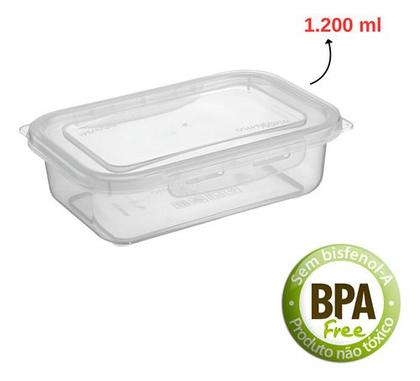 Imagem de Conjunto 3 Potes Transparente P/ Alimentos Com Trava Atóxico